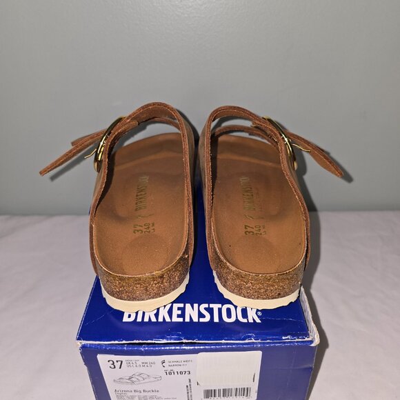 Birkenstock Arizona Big Buckle Cognac Oiled Leather, US W6/M4, New in Box - Picture 5 of 12